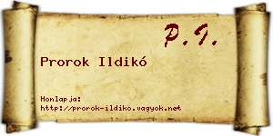 Prorok Ildikó névjegykártya
