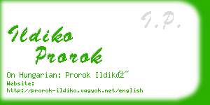 ildiko prorok business card